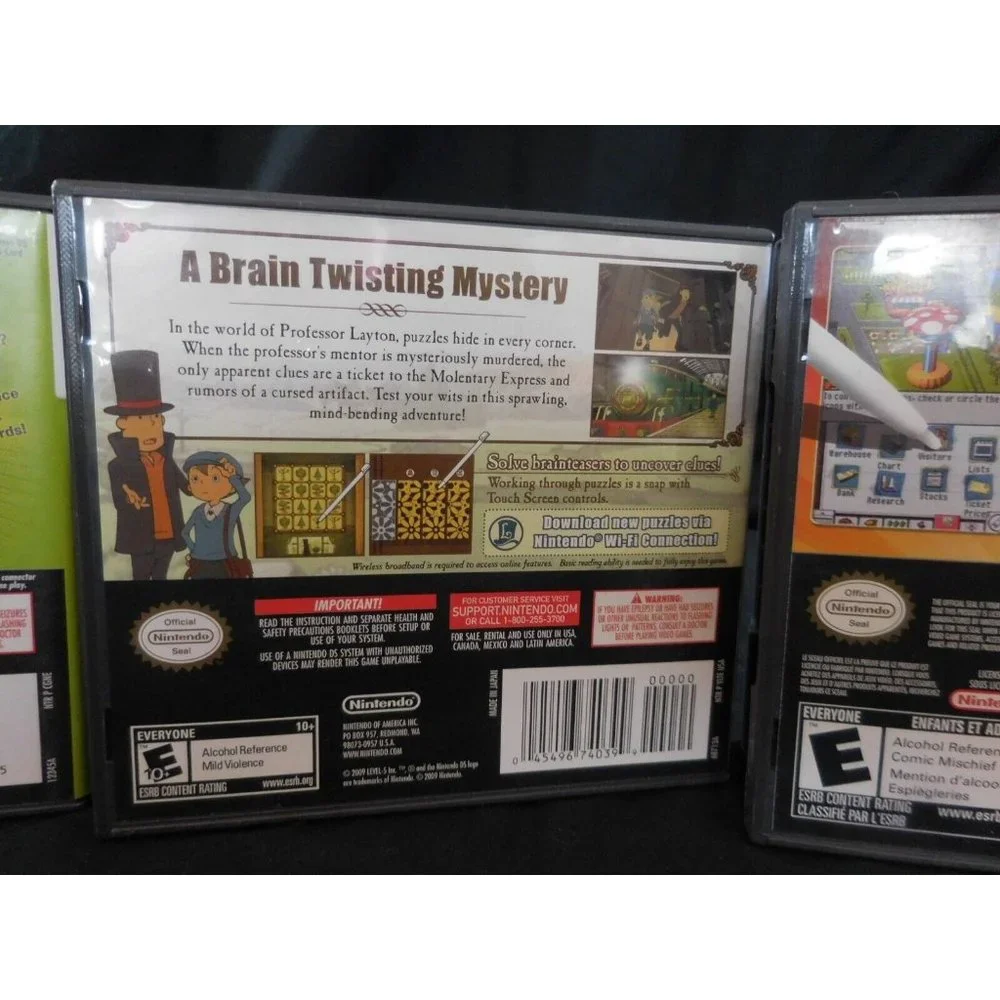 Nintendo DS Games Theme Park + Professor Layton‎ + Guinness world Record